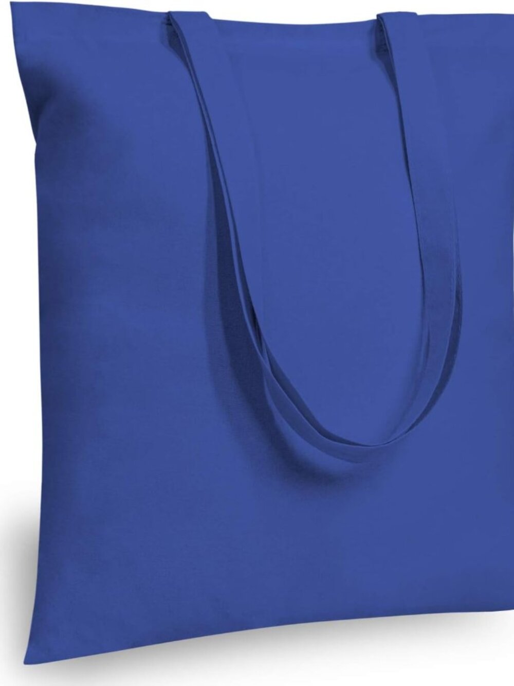 5-Pack Economical 16"x15" Blue Cotton Tote Bag, Lightweight Medium Reusable Groc